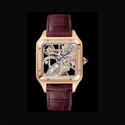 cartier santos dumont skeleton replica|cartier santos skeleton rose gold.